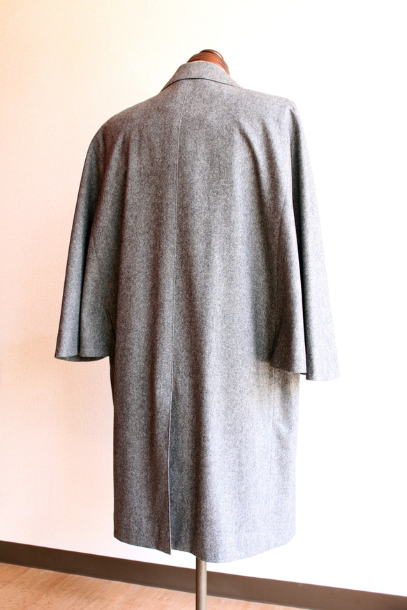 メンズ　インバネスコート　グレー系　霜降り　ウール　浅田洋服店　トンビコート 