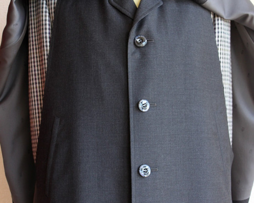 メンズ インバネスコート チャコールグレー系 ウール 浅田洋服店