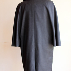 メンズ　インバネスコート　チャコールグレー系　ウール　浅田洋服店　トンビコート 4枚目の画像