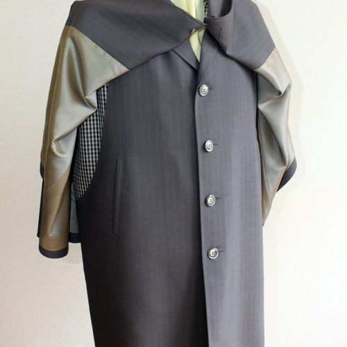 メンズ インバネスコート ベージュ系 ウール 3シーズン 浅田洋服