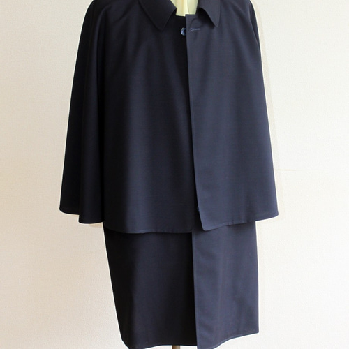 DONDUP ドンダップ　ナポレオンコート　M カシミア ネイビー インバネス コート（トンビ） -ウール100％/カシミヤ14％入り