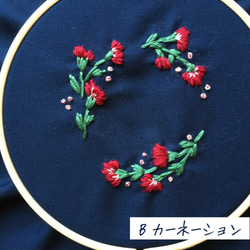 まるでワンピースな割烹着　ミモザ/カーネーション/かすみ草　刺繍デザイン選べます！ 9枚目の画像