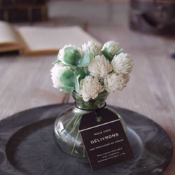 お花いっぱい！　シロツメクサ　アンティーク　ミニガラスボトル…　S448 7枚目の画像