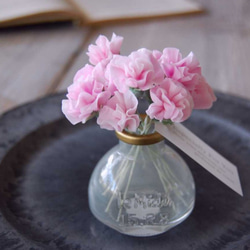 ◆粘土のお花◆　ミニカーネーションを小さなホラリング・フラットボトルに飾って・・・Ⅰ506 7枚目の画像