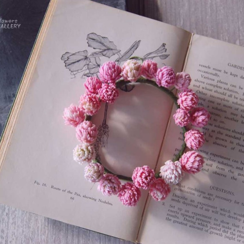 千日紅の花冠リース…直径約11センチ S361 リース Old-Fantasy 通販