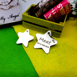 【Fulgor Jewel】富狗 客製化寵物吊牌 不鏽鋼 星星造型 免費雕刻單面（限文字） 第4張的照片