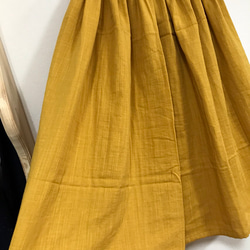 ガーゼ(マスタード)ふわふわスカート 2枚目の画像