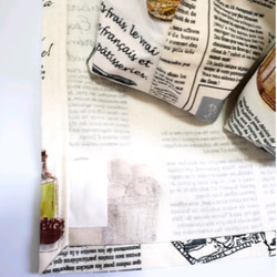送料無料　上品な英字新聞　お弁当袋･コップ袋･ランチマット　3点セット 7枚目の画像