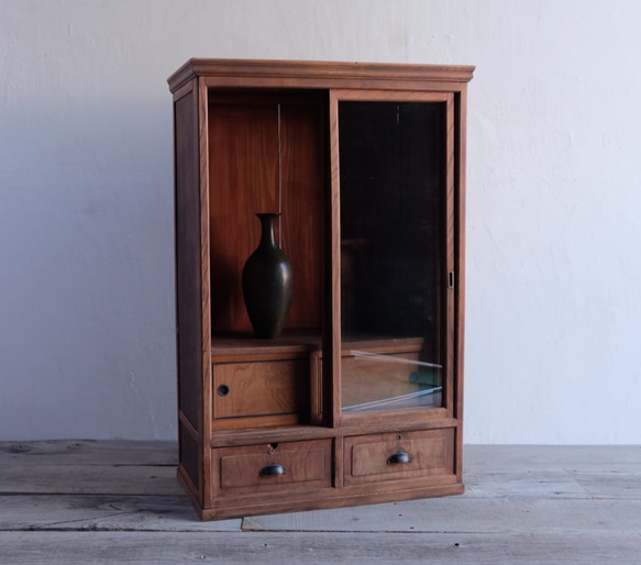 和茶箪笥　和茶タンス　高級　和家具　日本製　アンティーク　昭和レトロ　ガラス戸 和茶箪笥和茶タンス高級和家具日本製アンティーク昭和レトロガラス戸