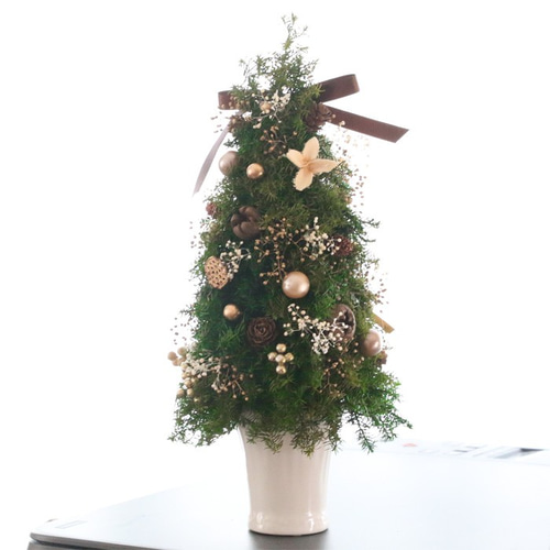 完成品】 クリスマスツリー アレンジメント （ 北欧風 ） プリザーブド