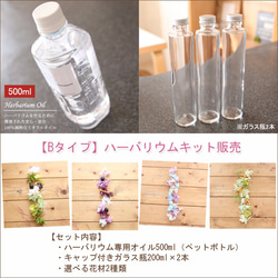 Bセット】ハーバリウムお試しキット（オイル、ガラス瓶2本、花材セット 