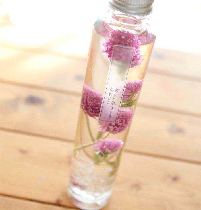 GW♡SALE♡カラフル千日紅のハーバリウム*.゜ネコボトル