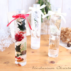 【2本分】【クリスマス】ハーバリウムお試しキット（オイル1本、ガラス瓶2本、花材セット2種類） 8枚目の画像