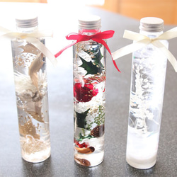 【2本分】【クリスマス】ハーバリウムお試しキット（オイル1本、ガラス瓶2本、花材セット2種類） 9枚目の画像