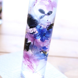 【ハーバリウムキット】ハーバリウム花材セット１本分（グレイスフェザー・ネイビー） 4枚目の画像