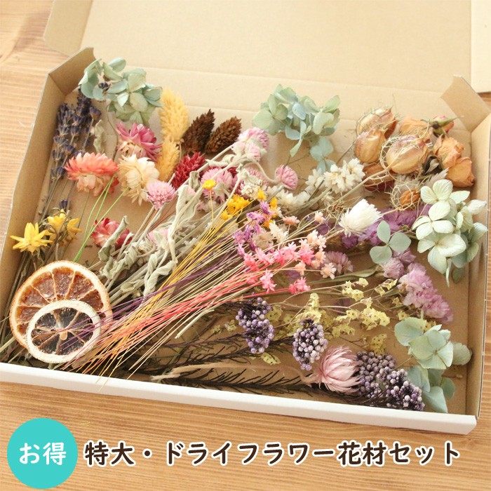 花材セット　花材詰め合わせ　プリザーブドフラワー　ドライフラワー　木の実セット
