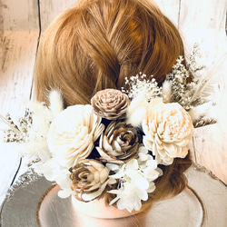 成人式　卒業式　結婚式プリザーブドフラワー・ドライフラワーの髪飾り　13点セット 2枚目の画像