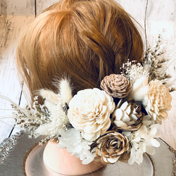 成人式　卒業式　結婚式プリザーブドフラワー・ドライフラワーの髪飾り　13点セット 3枚目の画像
