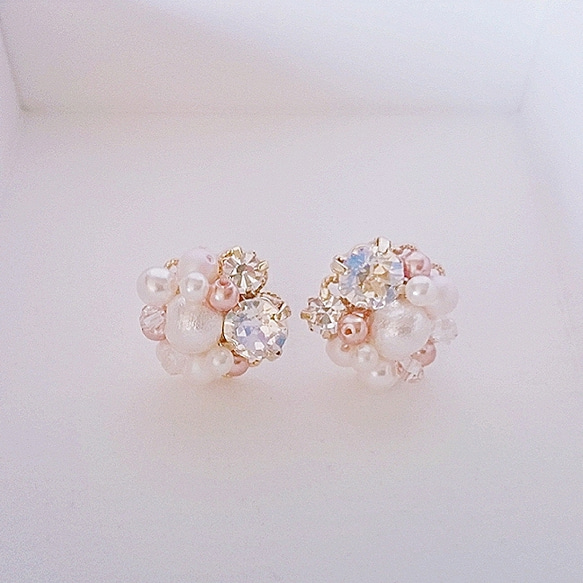 【受注生産】♡スワロフスキー×パールピアス♡ 1枚目の画像