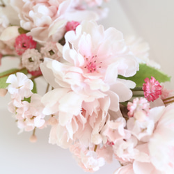 ふんわり桜のハートリース 2枚目の画像