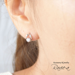 K10 白金吊式耳環耳環方晶鋯石簡約 1 件成人 第4張的照片