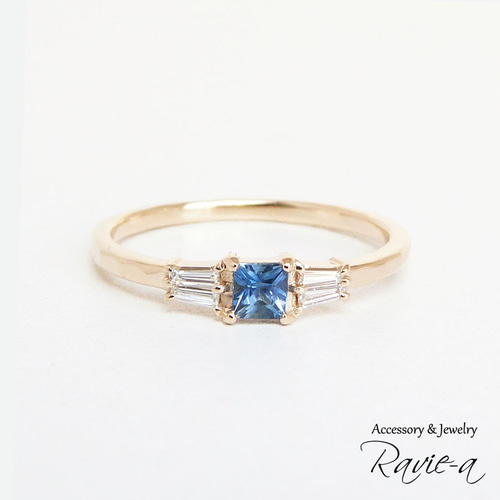 ブルーサファイア 指輪 ダイヤモンド 9月誕生石 K10 結婚式 サムシング