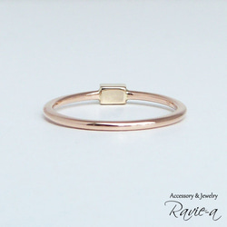 ダイヤモンド 1粒リング 指輪 K10 イエローゴールド バケットカット ミルデザイン 婚約指輪 バースデープレゼント 4枚目の画像