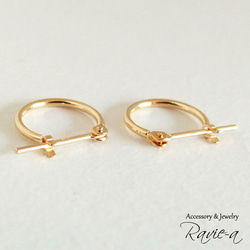 K18 圈形耳環，黃金，簡約，精緻，辦公室耳環，成人，就業禮物，成年禮物 第2張的照片