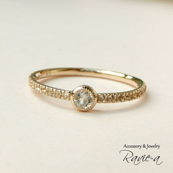 リング ブルームーンストーン 指輪 ホワイトトパーズ ハーフエタニティ 婚約指輪 セミオーダー 天然石 2枚目の画像