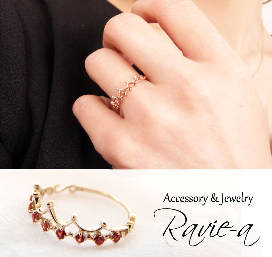 オレンジサファイア Ｋ10 ティアラリング