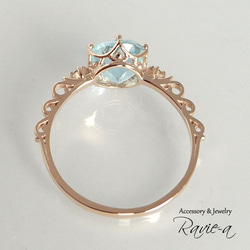 ブルートパーズ 指輪 11月誕生石 ダイヤモンド 指輪  大粒リング 一粒リング 婚約指輪 天然石 セミオーダー 4枚目の画像