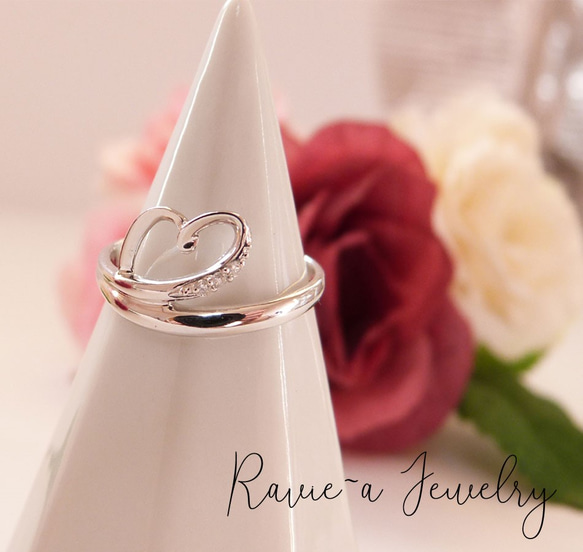 K10 ゴールドダイヤモンドリング ハート K10 ピンクゴールド