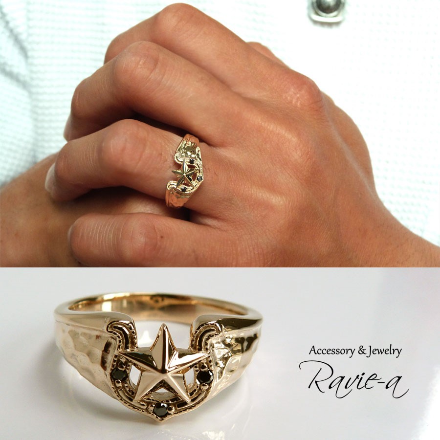 メンズ ブラックダイヤモンド ゴツめ スター リング