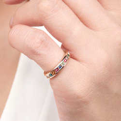 永恆戒指護身符多高品質水晶粉紅金一月至十二月生日石顏色小指戒指 第6張的照片