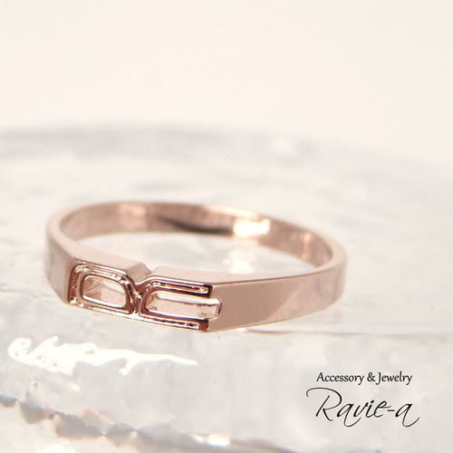 イニシャル リング 指輪 ペアリング シルバー925 ピンクゴールド