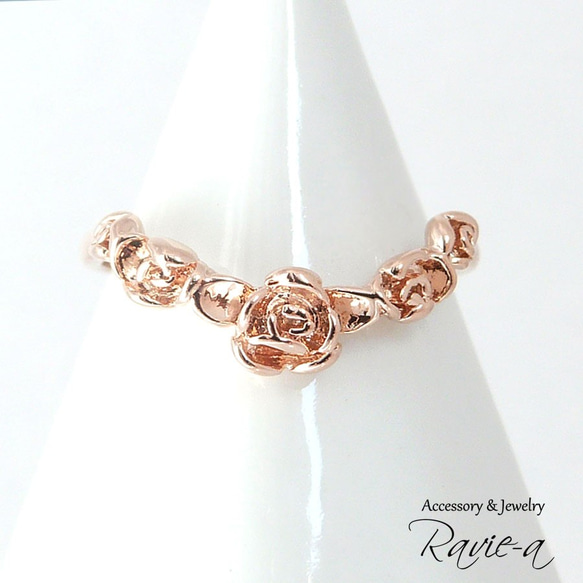 Pinky 戒指 粉金精緻戒指 玫瑰尺寸 1-17 顏色可換 半訂製 第6張的照片