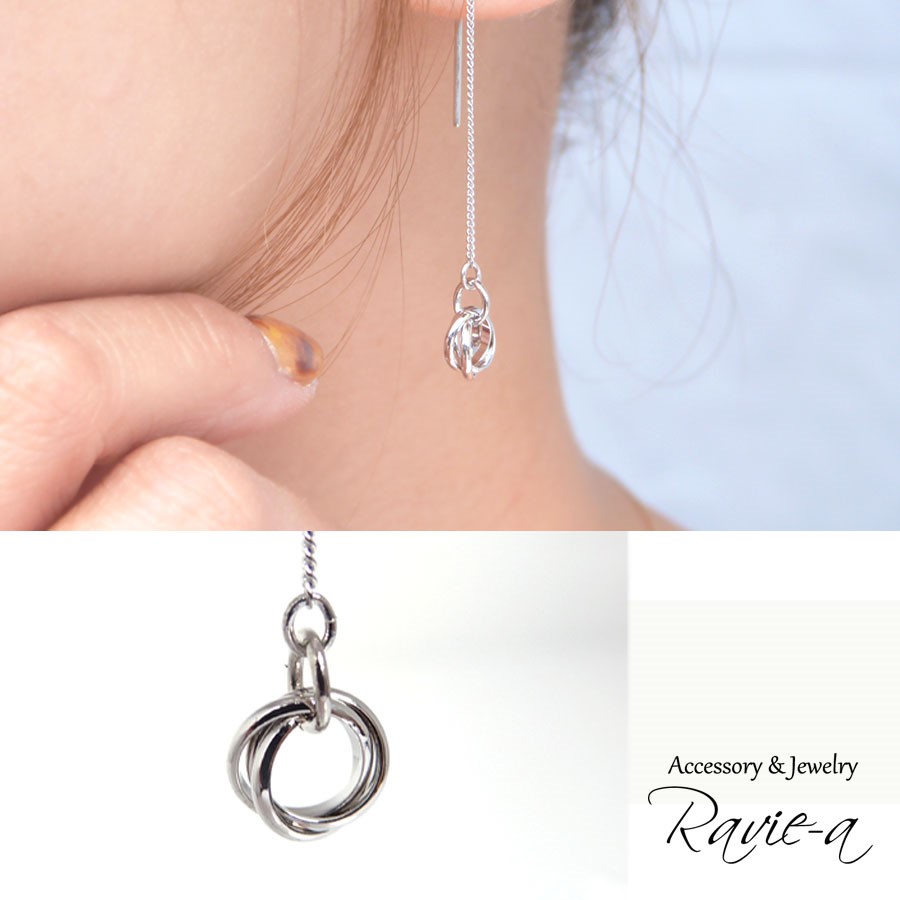 アメリカンピアス PT850チェーンピアス プラチナ 揺れる ダイヤ付き