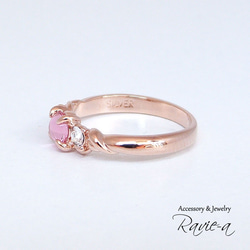 リング 指輪 クリスタル カボション ピンク シルバー925 ぷっくり 透明感 1～28号 4枚目の画像