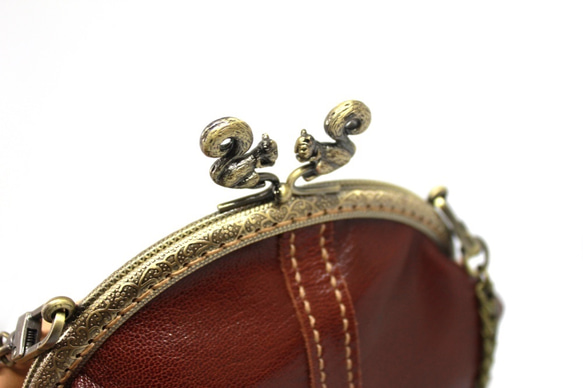 Vintage Style 2 Colors Leather Cross Body Clasp Bag-Squirrel 5枚目の画像