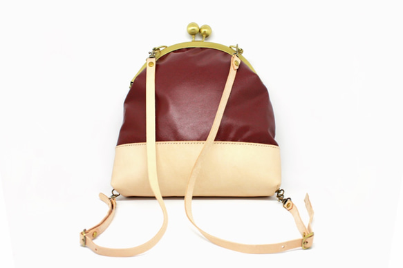 2 Colours Vintage Leather Multiple Ways Clasp Backpack 7枚目の画像