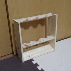 ロッドスタンド 10本 炙り加工 国産ヒノキ製 リール&ルアースタンド