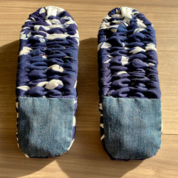 手編み布ぞうり 26cm 木綿素材 縮小可能 室内履き スリッパ ルームシューズ 2枚目の画像