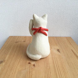 陶器のまねき猫(白) 3枚目の画像