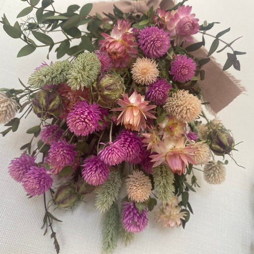 千日紅のドライフラワースワッグ スワッグ 六花 りっか 通販 11083489