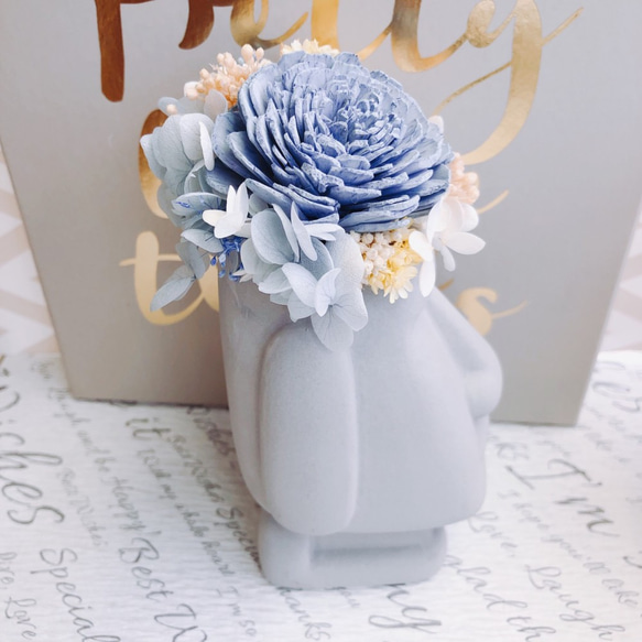 ✨sunshine 摩艾石像 乾燥花 乾燥小盆花 擺飾 乾燥花盆栽 辦公室小物 乾燥花束 婚禮佈置 姐妹禮 閨蜜 第5張的照片