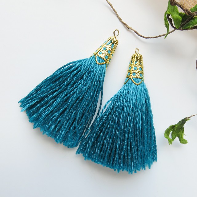 ハンドメイド青タッセルキーホルダー　093001 ハンドメイド青タッセルキーホルダー 093001 傘用アクセサリーの