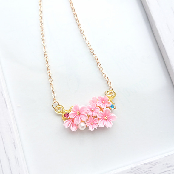 桜のネックレス*つまみ細工* ネックレス・ペンダント marimo_neru 通販