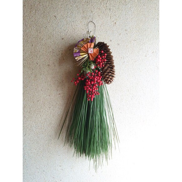 大王松飾り オレンジパープル しめ縄・しめ飾り La_chou_chou 通販