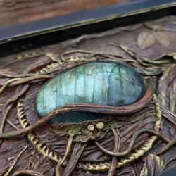 「エメラルドフォレスト-エメラルドフォレスト」音楽ジュエリー収納ボックス|手作りの小さなグラスリングネックレスミラー 1枚目の画像