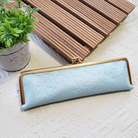 本革星のがま口ペンケース